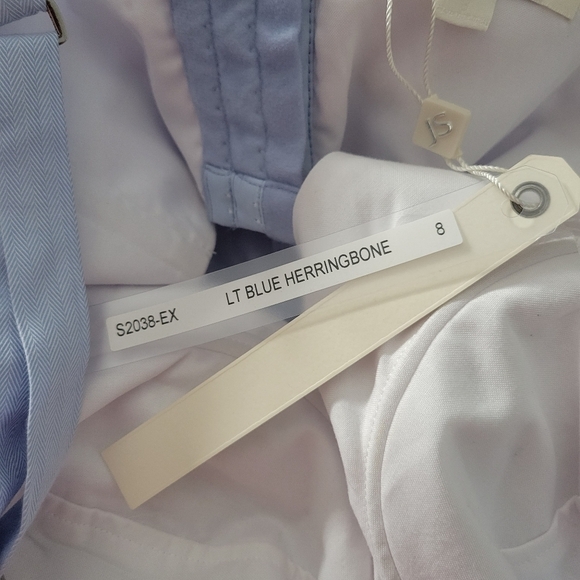 Jonathan Simkhai Light Blue Herringbone Bustier Style Blouse NWT - Picture 14 of 15